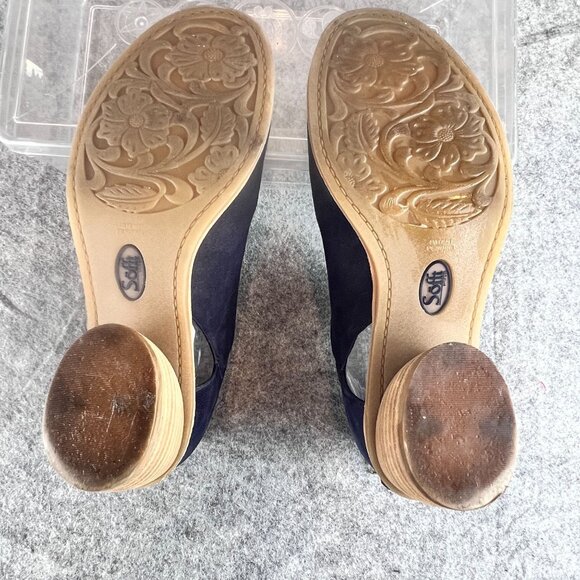 Sofft Women's Sky Navy Carleigh Bootie Size 10M Back Zippers 2"  Stacked Heel - Picture 5 of 16